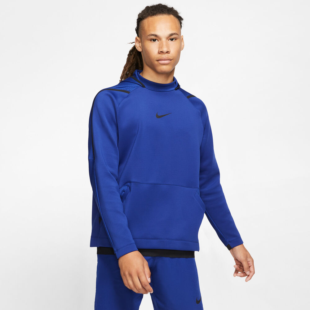 #2 - Nike Pro Pullover Fleece Hættetrøje Herrer Nike Pro Tøj Blå L