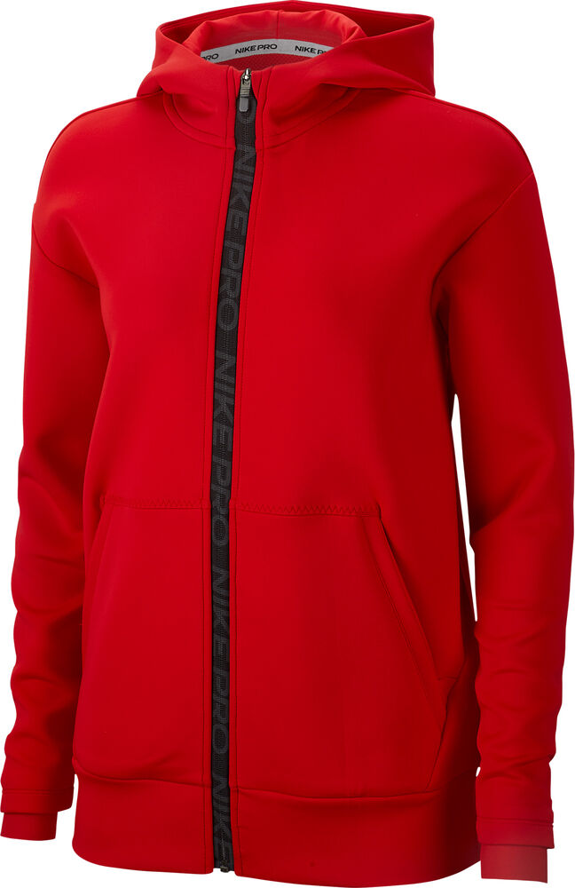 #1 - Nike Pro Fleece Fullzip Hoody Damer Hættetrøjer & Sweatshirts Rød Xs