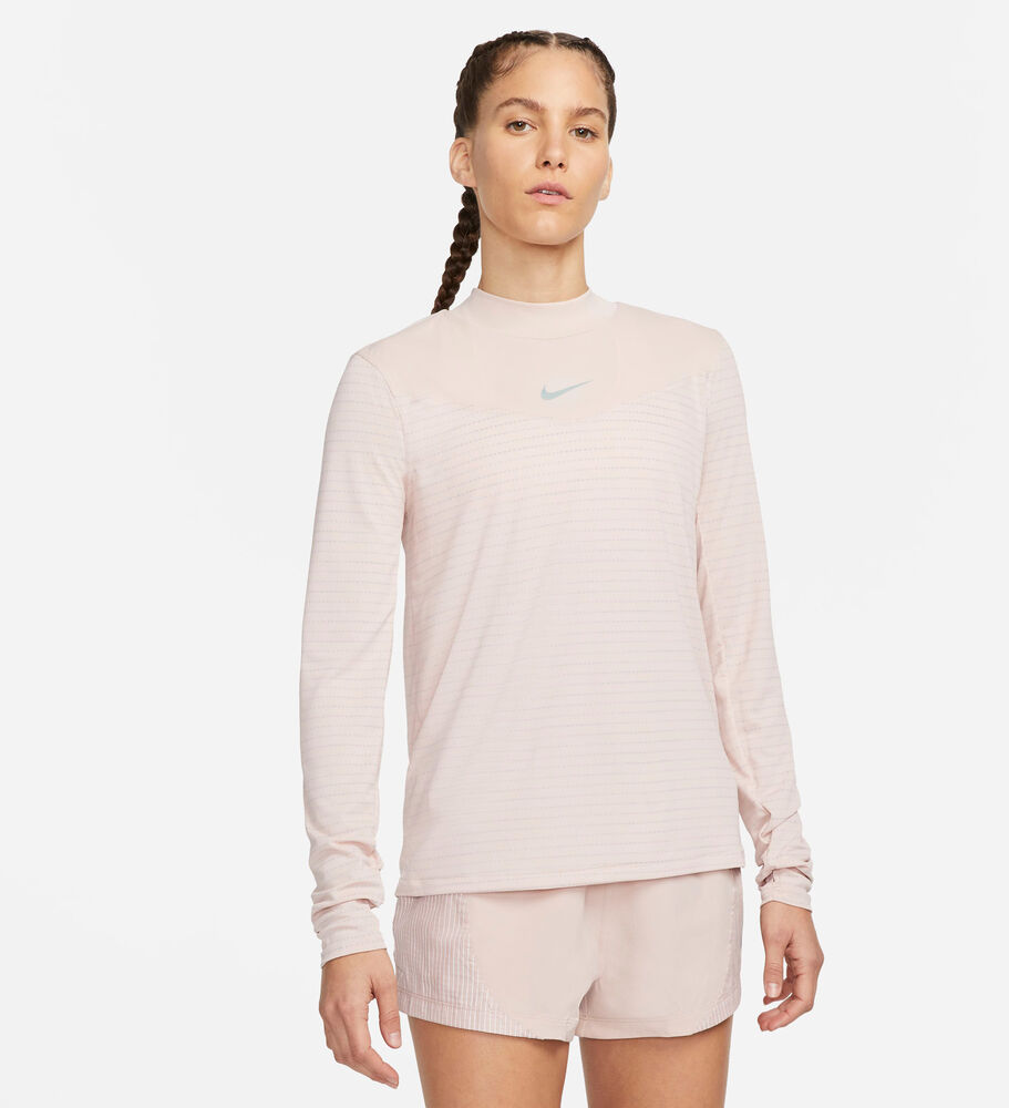 Nike Drifit Run Division Løbetrøje Damer Langærmet Tshirts Pink Xs