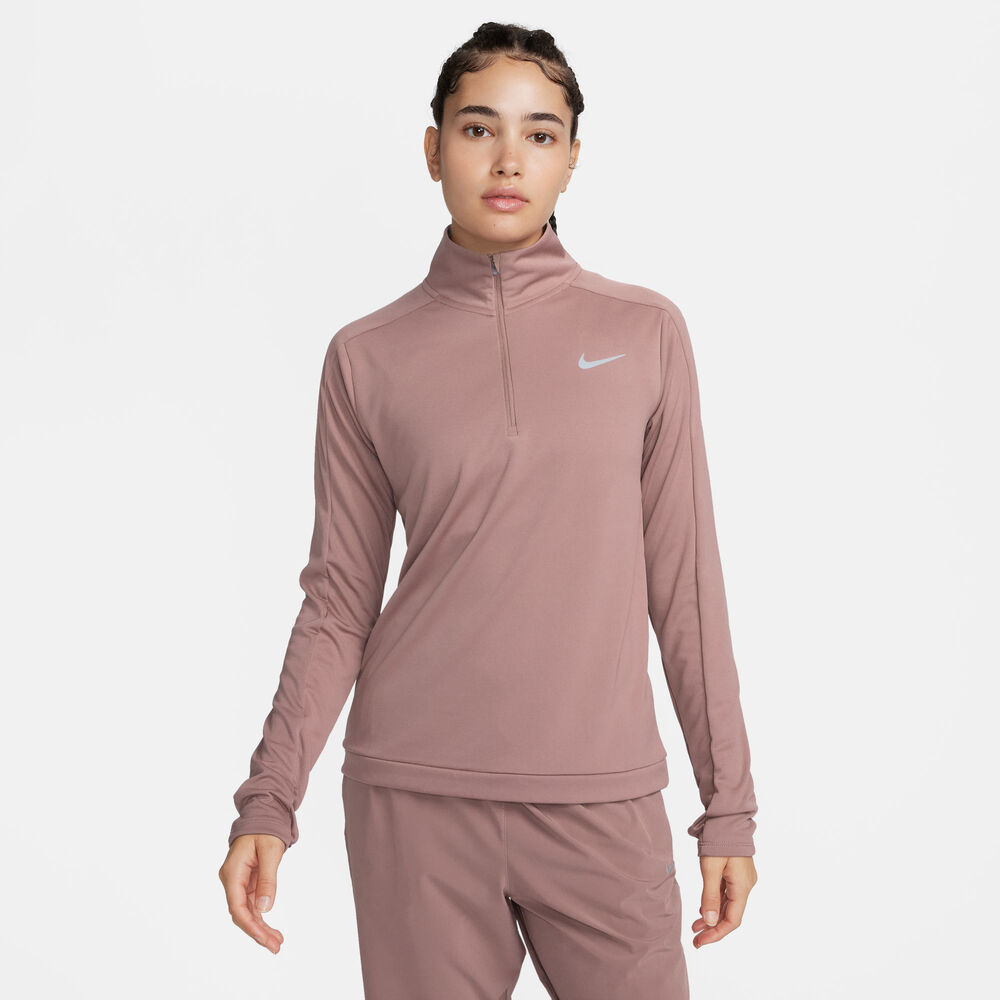 Nike Drifit Pacer 1/4zip Løbetrøje Damer Tøj Pink M