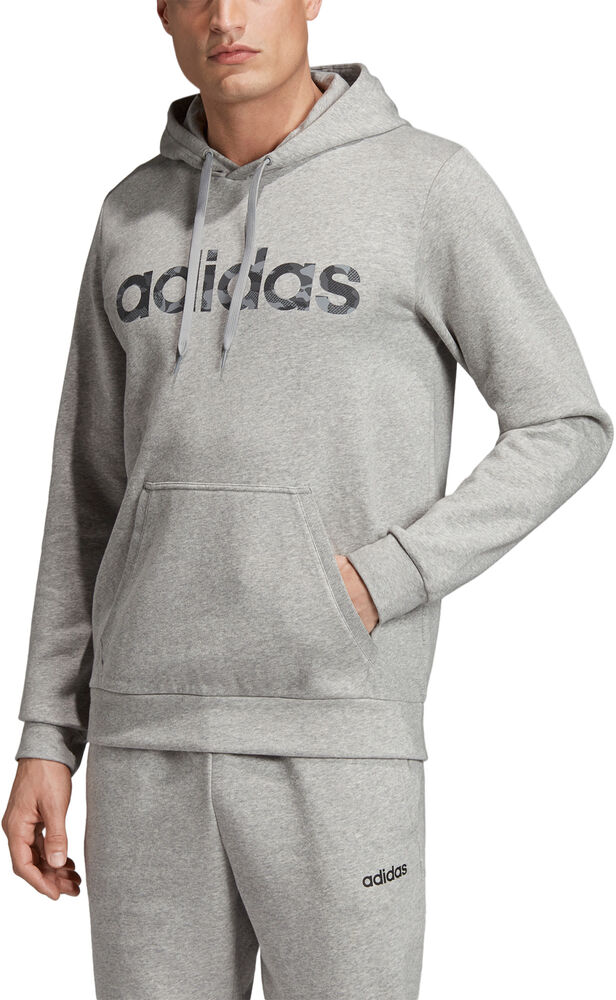 Adidas Camo Linear Hættetrøje Herrer Hoodies Og Sweatshirts Grå Xl