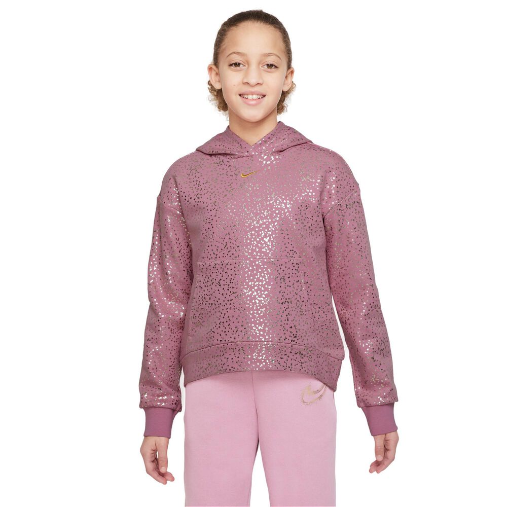 Nike Sportswear Fleece Hættetrøje Piger Tøj Pink 128137 / S