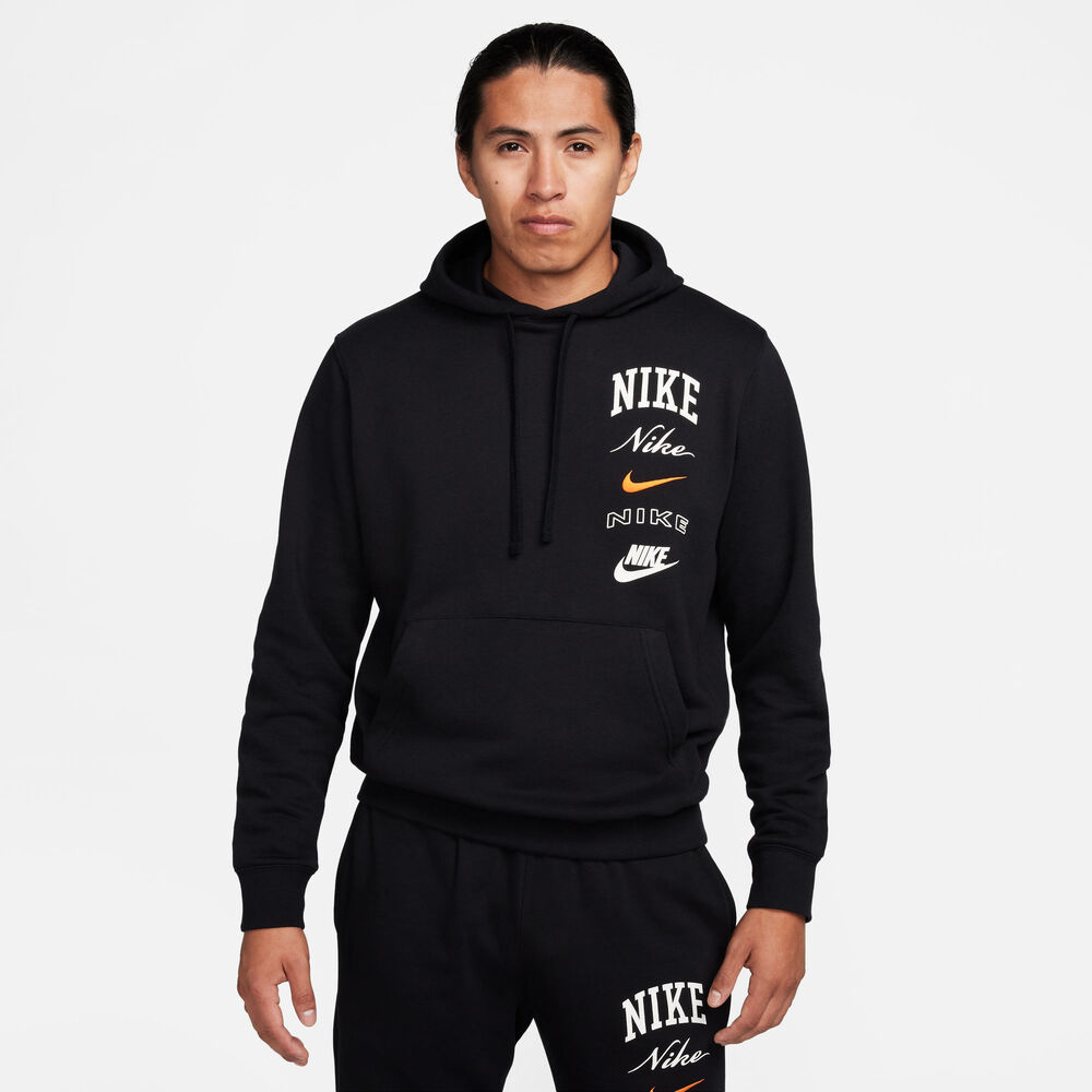 16: Nike Club Fleece Pullover Hættetrøje Herrer Hoodies Og Sweatshirts Sort M