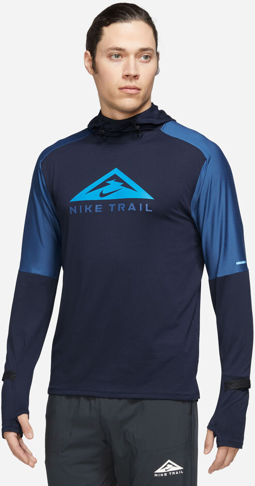 Nike Drifit Trail Løbetrøje Herrer Hoodies Og Sweatshirts Blå Xl