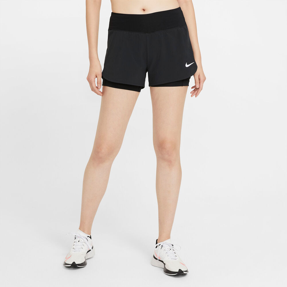 Nike Eclipse 2i1 Løbeshorts Damer Tøj Sort Xs