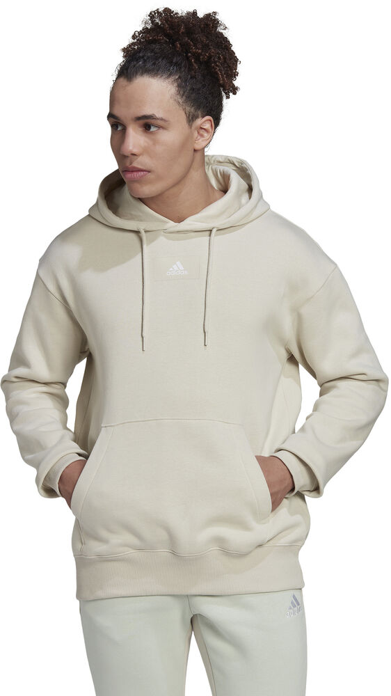 Adidas Essentials Feelvivid Cotton Fleece Drop Shoulder Hættetrøje Herrer Tøj Brun Xl