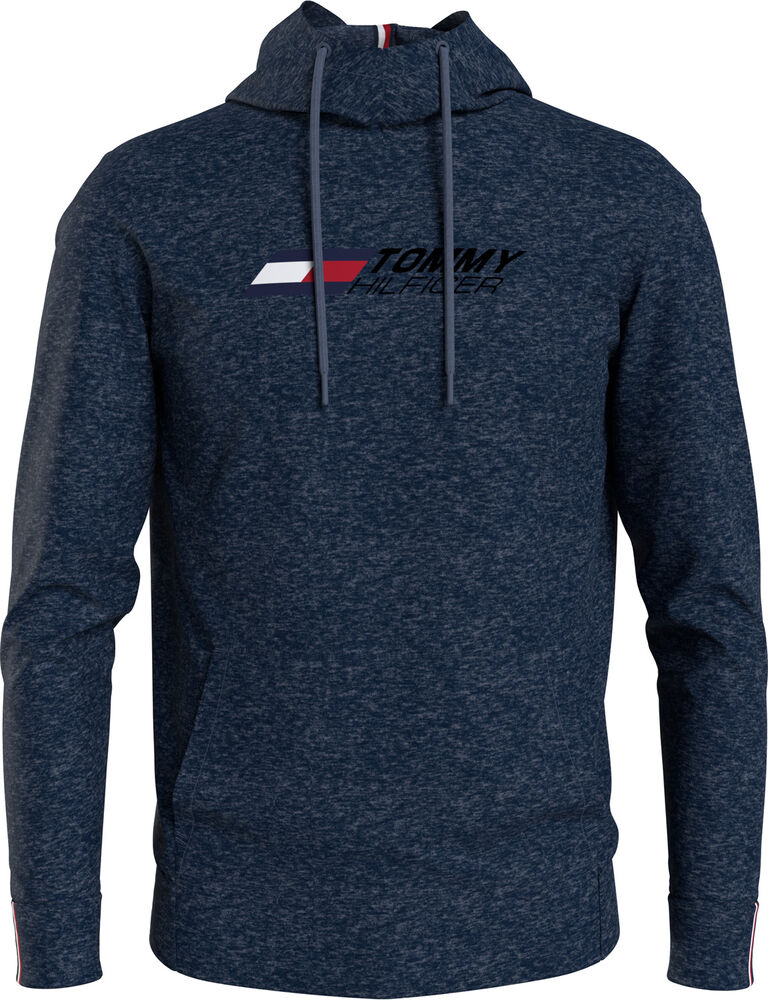 #1 - Tommy Hilfiger Sport Logo Fleece Hættetrøje Herrer Tøj Blå S