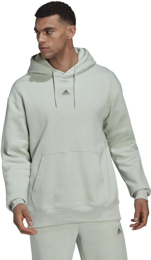 Adidas Essentials Feelvivid Cotton Fleece Drop Shoulder Hættetrøje Herrer Tøj Hvid S