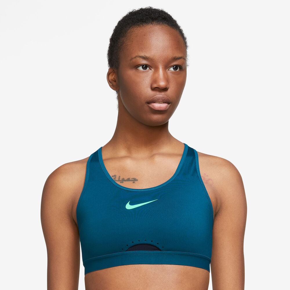 Nike Drifit Swoosh Highsupport Sports Bh Damer Tøj Blå Xs/ab