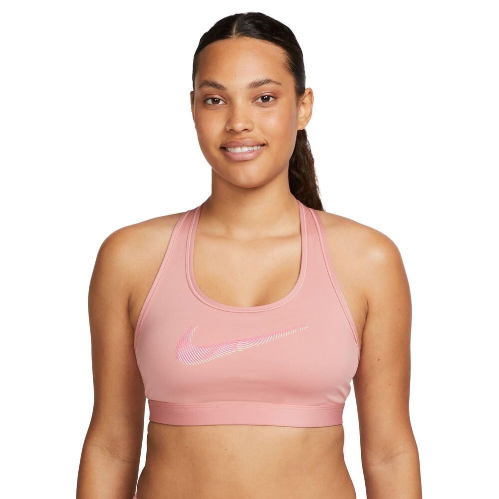 Nike Swoosh Medium Support Polstret Sports Bh Damer Tøj Pink Xs