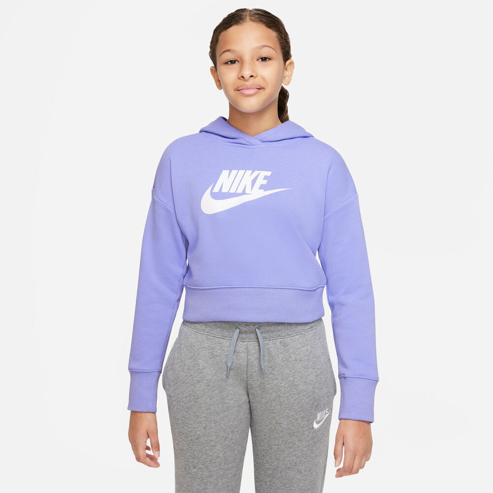 Nike Sportswear Club Cropped Hættetrøje Piger Tøj Lilla 147158 / L