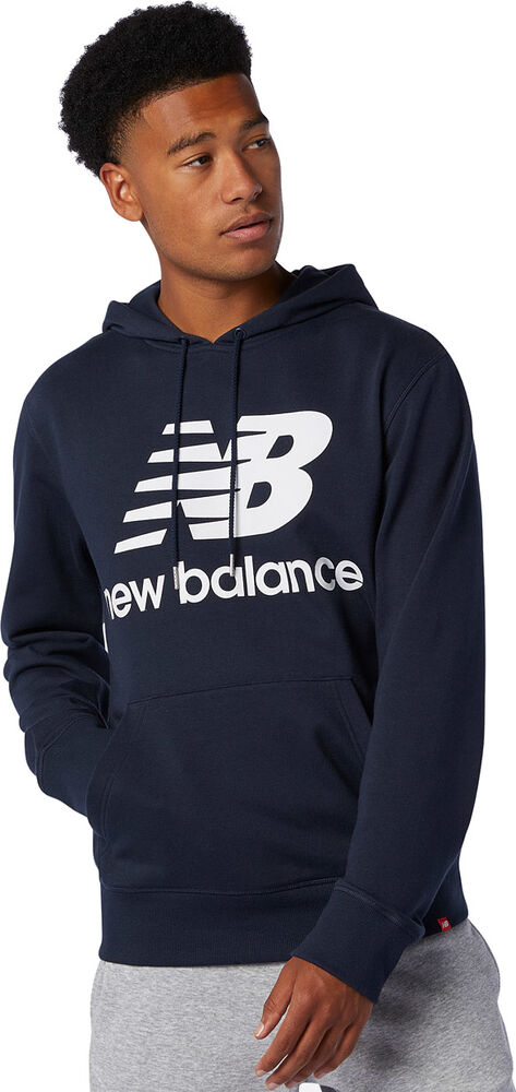 15: New Balance Essentials Stacked Logo Hættetrøje Herrer Tøj Blå L