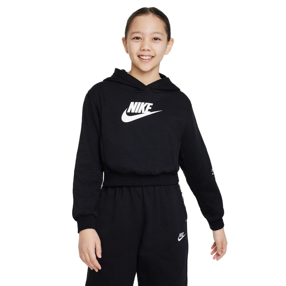 Nike Sportswear Club Fleece Cropped Hættetrøje Piger Tøj Sort 147158 / L