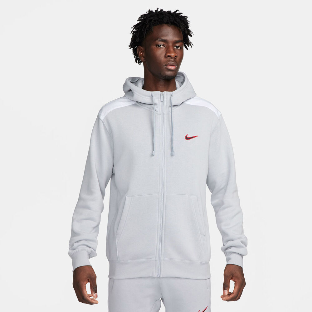 Nike Sportswear Fleece Fullzip Hættetrøje Herrer Tøj Grå Xl