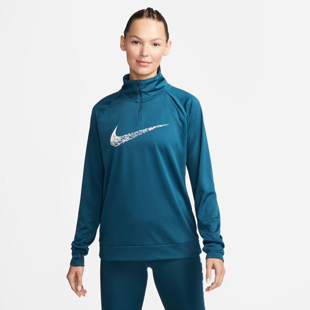 Nike Drifit Swoosh Run Running Midlayer Løbetrøje Damer Hættetrøjer & Sweatshirts Blå S