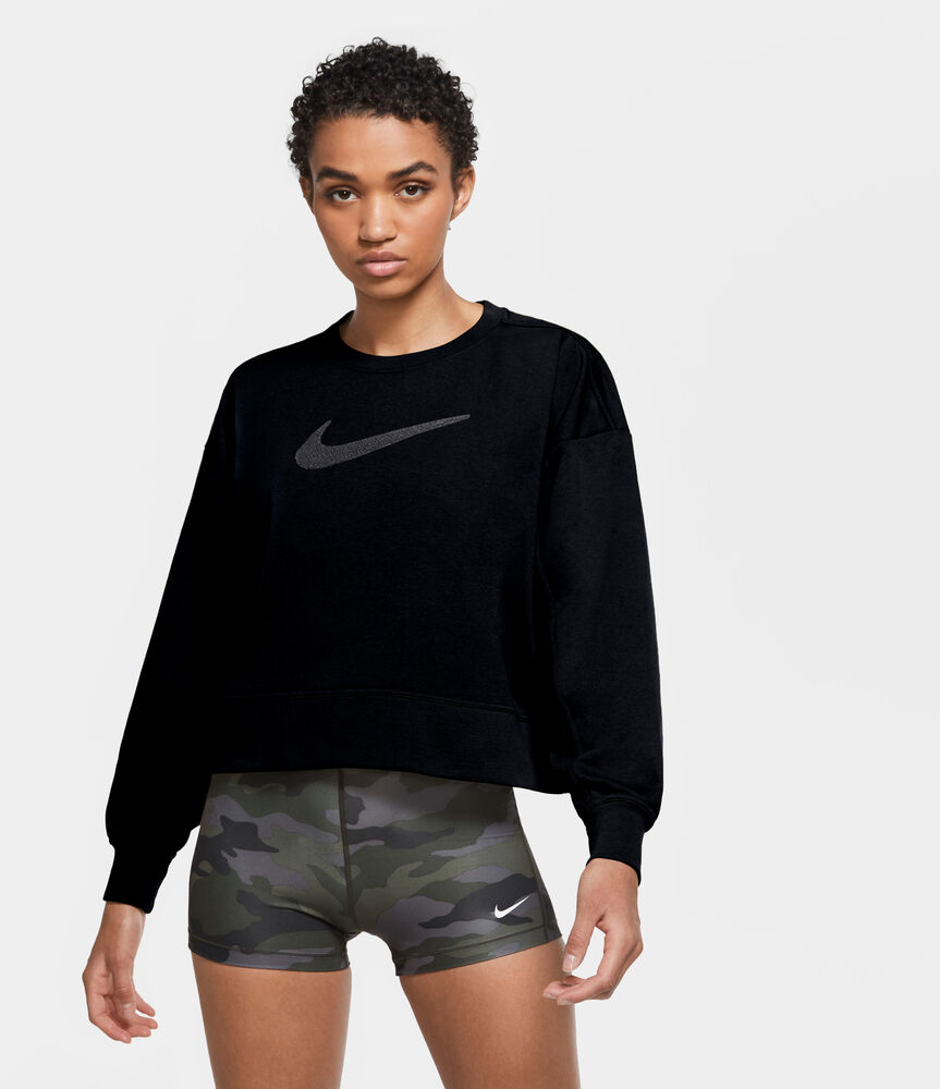 Nike Drifit Get Fit Sweatshirt Damer Tøj Sort L