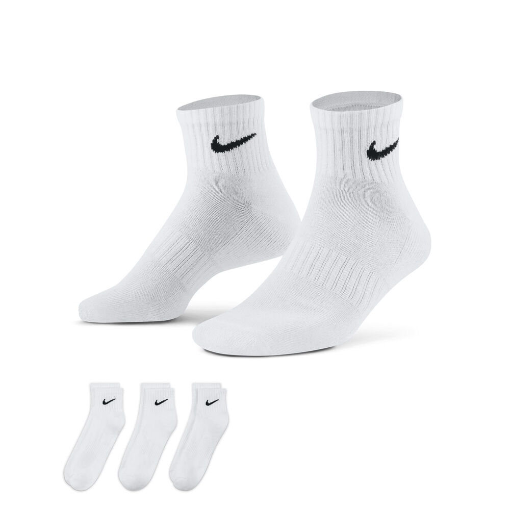Nike Everyday Cushioned Training Ankle Strømper, 3 Par Unisex Tilbehør Og Udstyr Hvid M