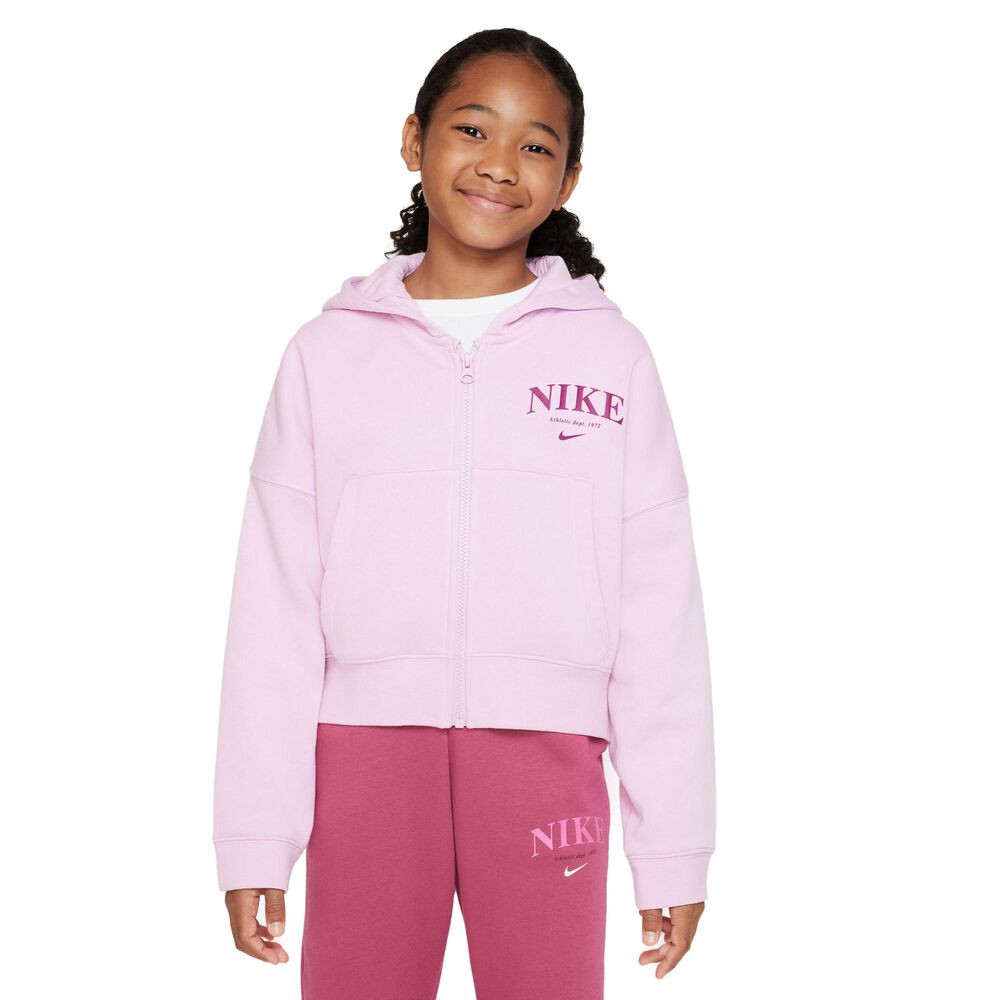 Nike Sportswear Trend Full Zip Fleece Hættetrøje Piger Tøj Pink 158170 / Xl