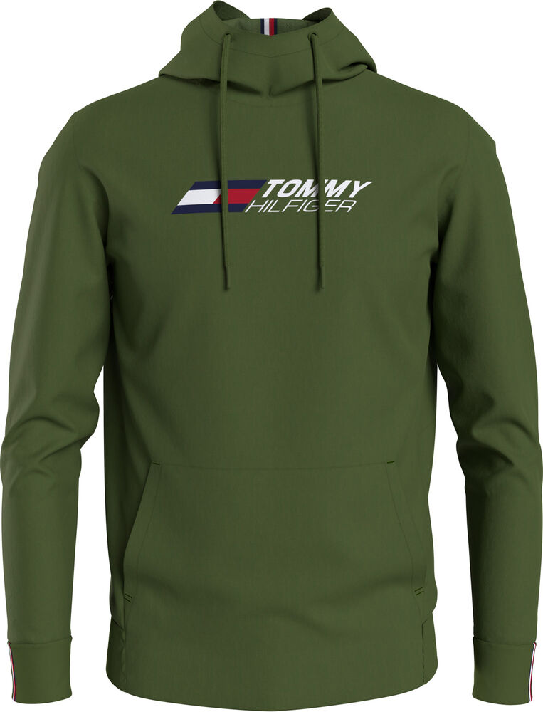 #2 - Tommy Hilfiger Sport Logo Fleece Hættetrøje Herrer Tøj Grøn S