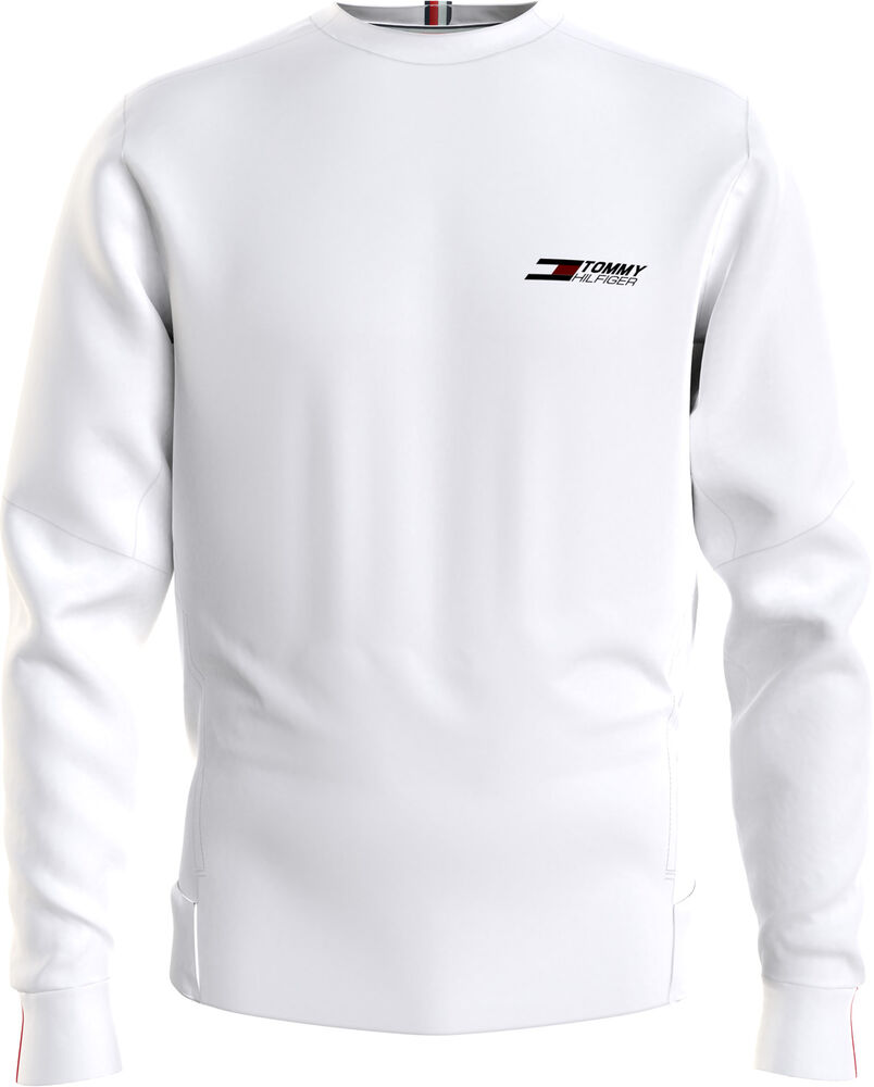 #1 - Tommy Hilfiger Sport Logo Fleece Sweatshirt Herrer Tøj Hvid M