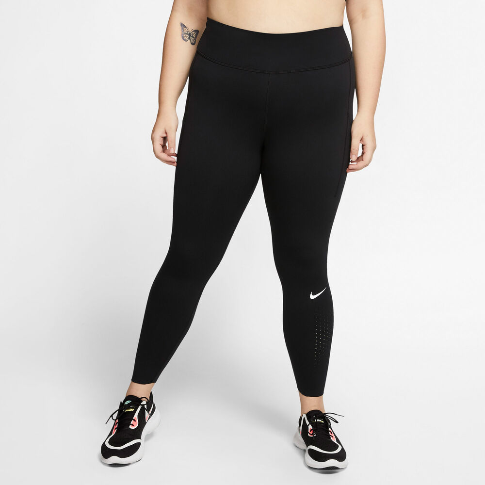Nike Epic Luxe Midrise Pocket Løbetights (plus Size) Damer Tøj Sort 2xl/xlong