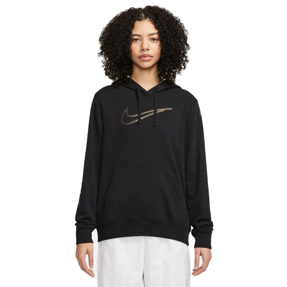 Nike Sportswear Club Fleece Premium Essential Loose Shine Hættetrøje Damer Hættetrøjer & Sweatshirts Sort S