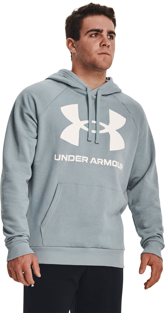 Under Armour Rival Fleece Big Logo Hættetrøje Herrer Tøj Blå L
