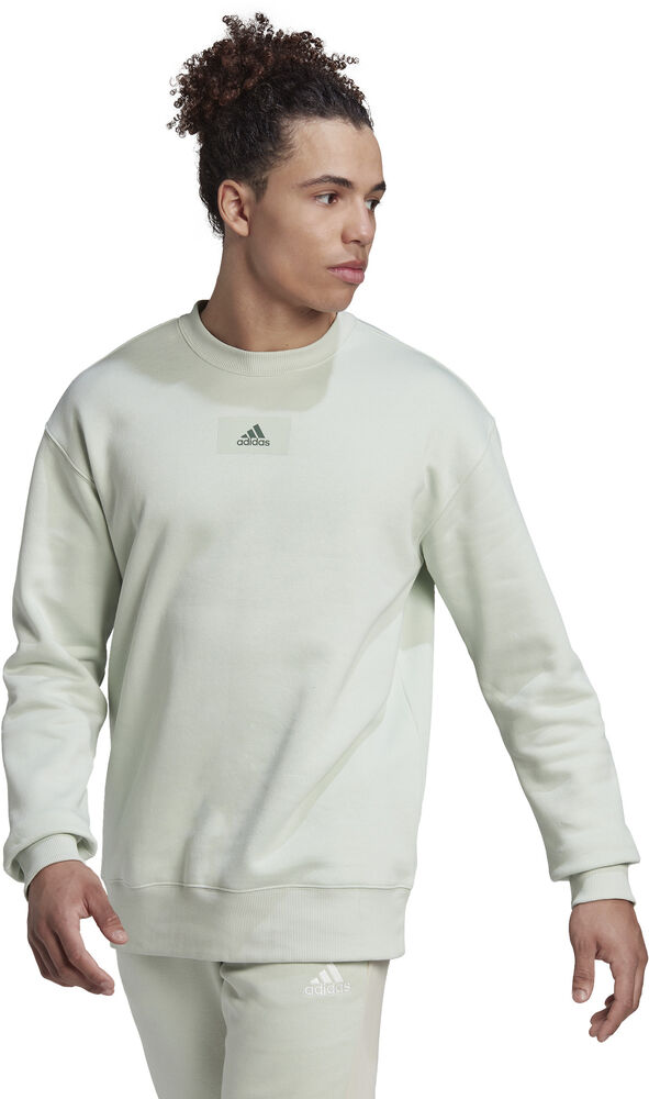 Adidas Essentials Feelvivid Cotton Fleece Drop Shoulder Sweatshirt Herrer Hoodies Og Sweatshirts Hvid S
