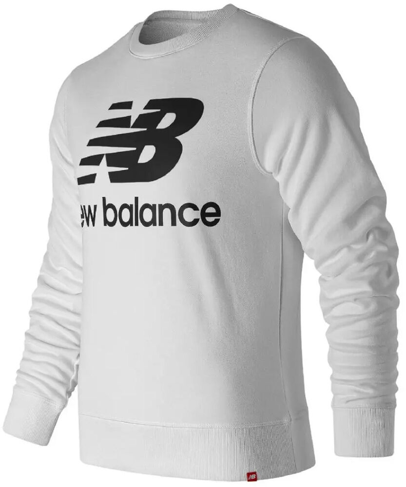 New Balance Essentials Stacked Logo Sweatshirt Herrer Tøj Hvid S