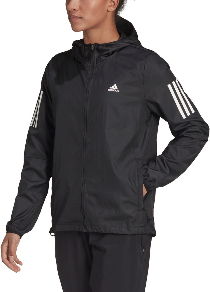 7: Adidas Own The Run Hooded Running Windbreaker Damer Overgangsjakker Sort S