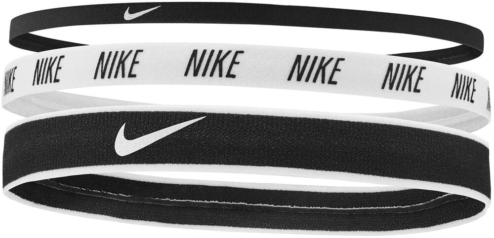 Nike Hårbånd, Blandet Bredder 3 Pak Unisex Tilbehør Og Udstyr Sort Onesize