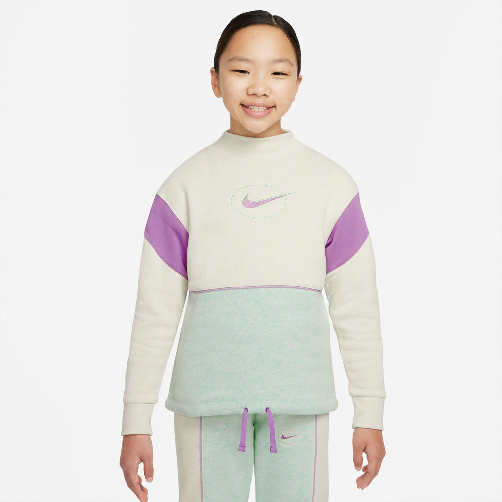 Nike Sportswear Fleece Mockneck Sweatshirt Piger Hoodies Og Sweatshirts Multifarvet 122128 / Xs