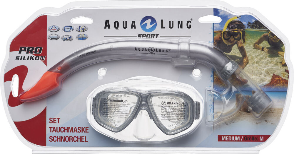 Aqua Sphere Java Pro + Togo Snorkelsæt Unisex Svømmebriller & Dykkerbriller Gennemsigtig M