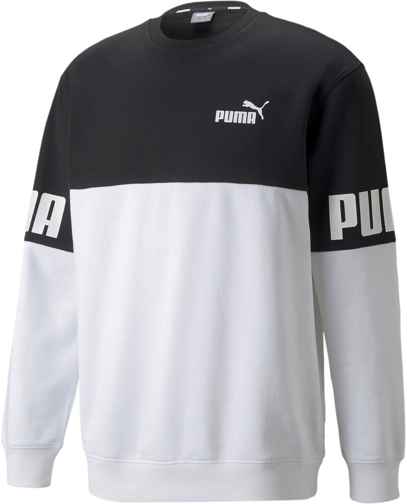 Puma Power Colourblocked Crew Neck Sweatshirt Herrer Hoodies Og Sweatshirts Hvid S