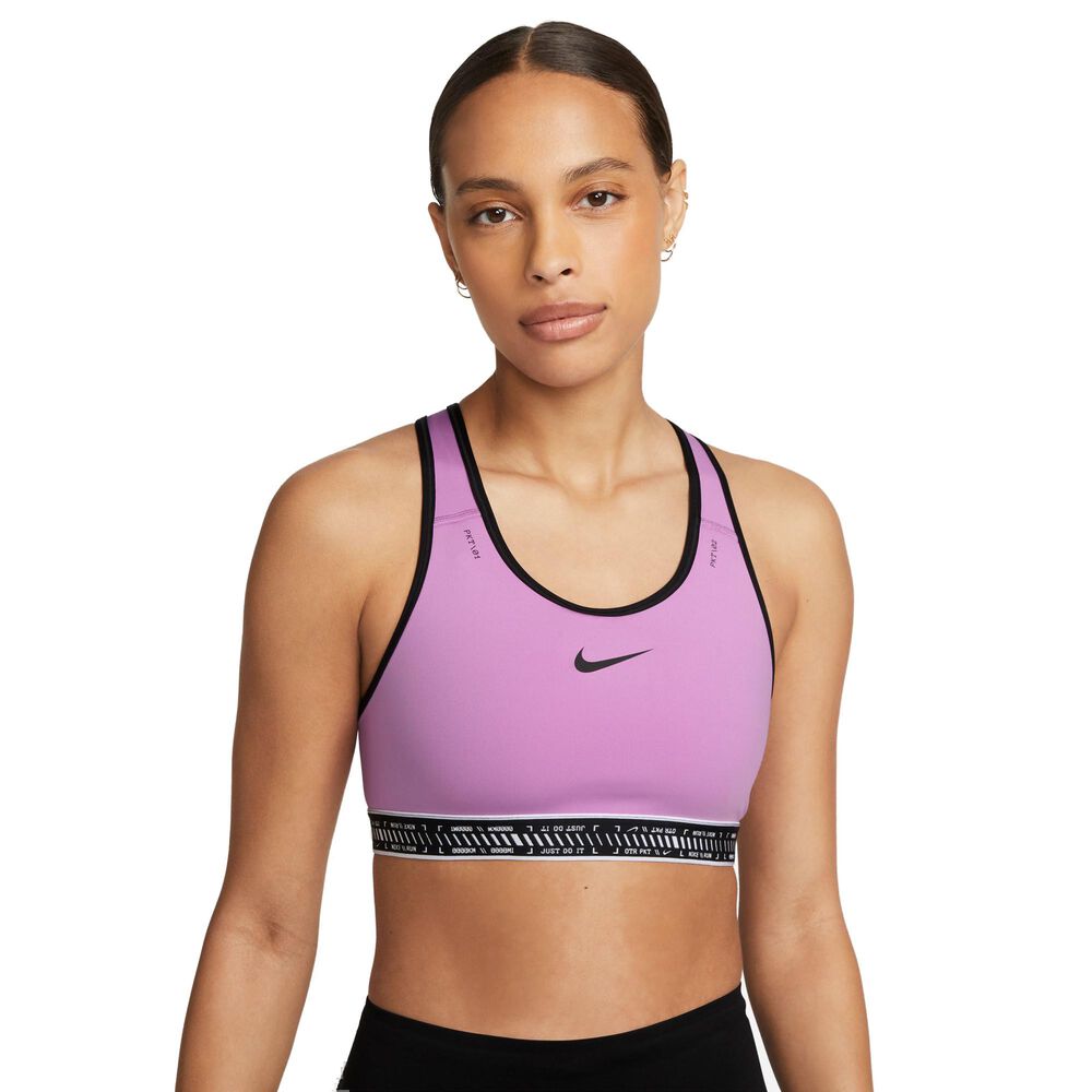 Nike Drifit Swoosh On The Run Mediumsupport Sports Bh M. Lomme Damer Sports Bh Pink Xl