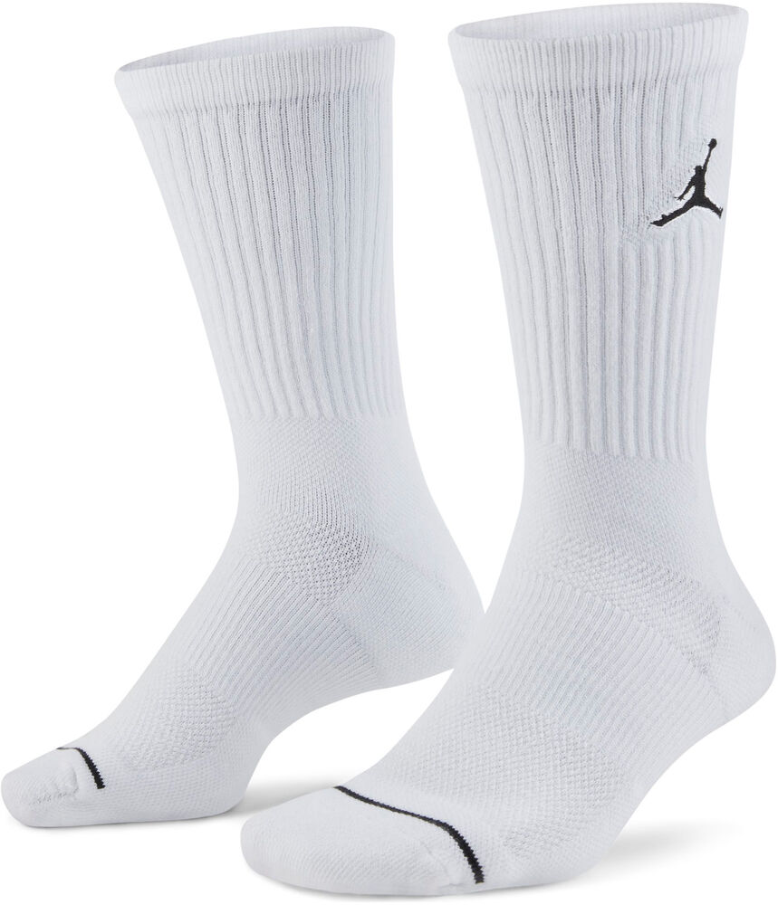 Nike Jordan Jumpman Tennisstrømper, 3 Par Unisex Strømper Hvid L