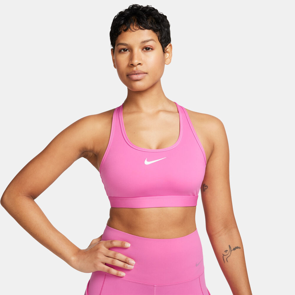 Nike Drifit Medium Support Polstret Sports Bh Damer Tøj Pink L