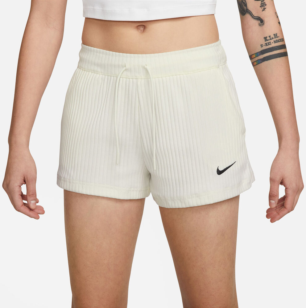 Nike Sportswear Ribbed Highwaist Shorts Damer Shorts Hvid M