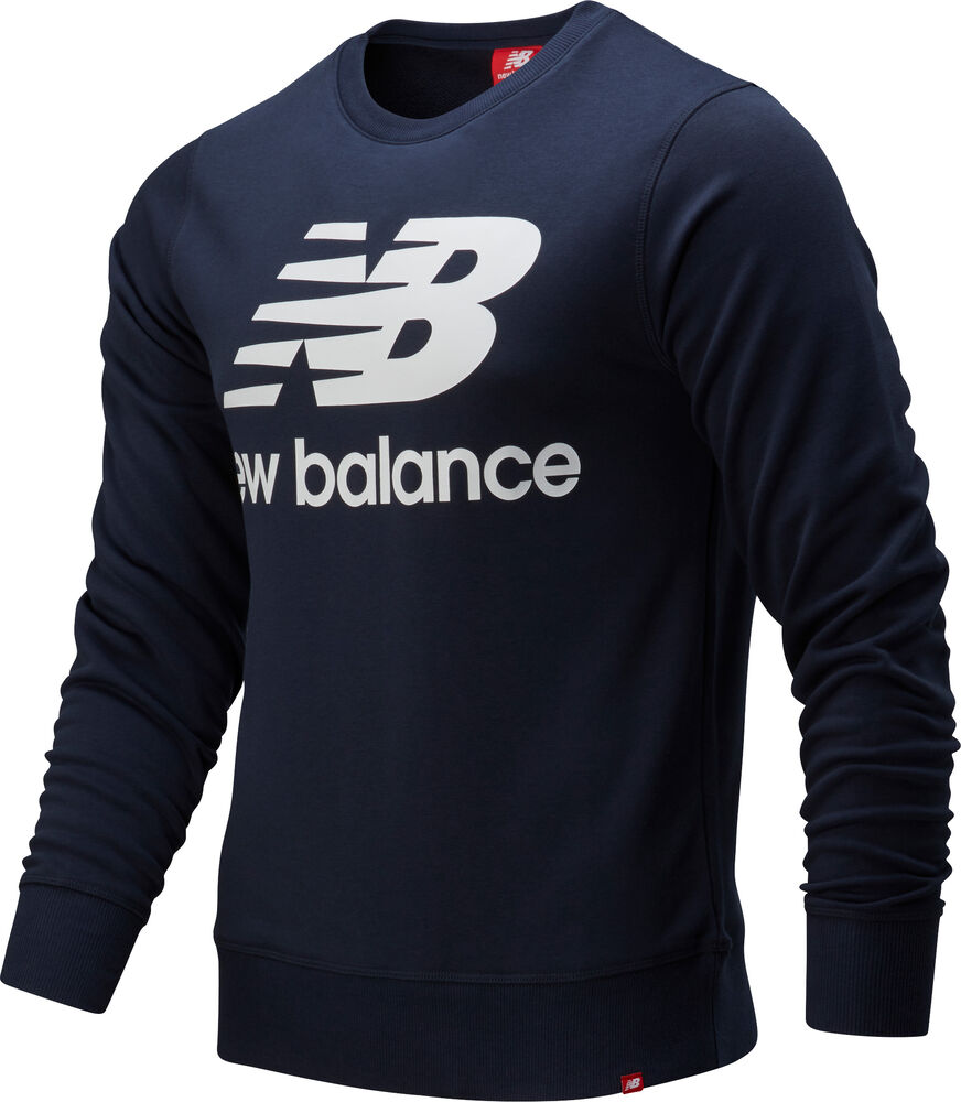 8: New Balance Essentials Stacked Logo Sweatshirt Herrer Spar2540 Blå Xs