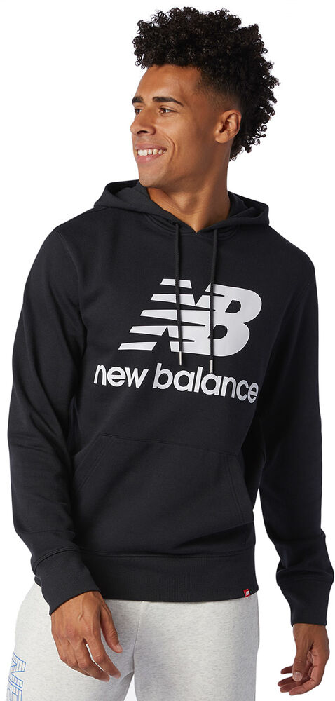 7: New Balance Essentials Stacked Logo Hættetrøje Herrer Tøj Sort S