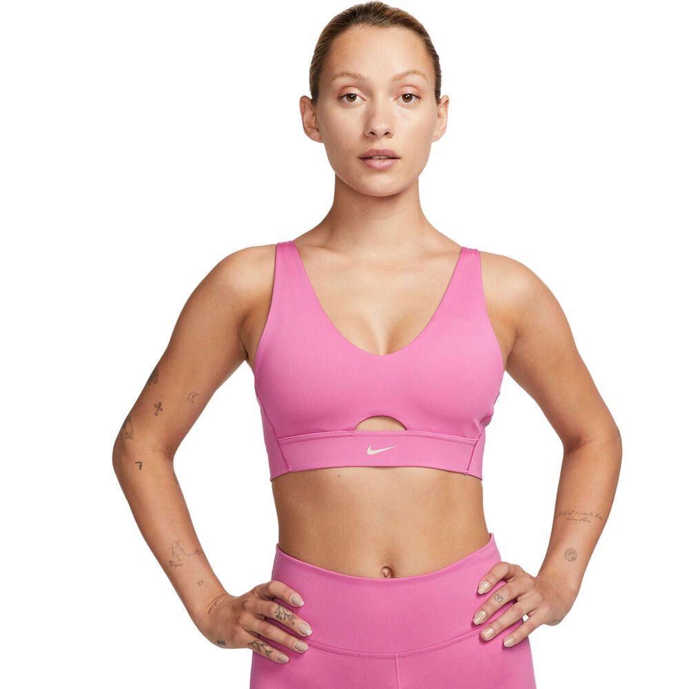 Nike Indy Plunge Cutout Mediumsupport Sports Bh Damer Tøj Pink Xs