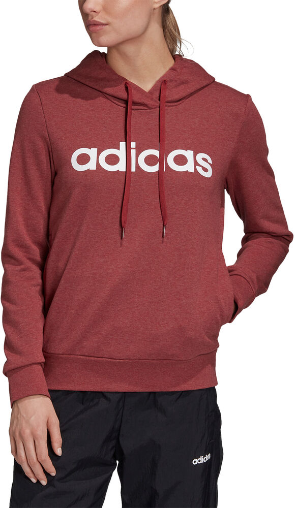 Adidas Essentials Linear Pullover Hættetrøje Damer Spar4060 Rød Xs
