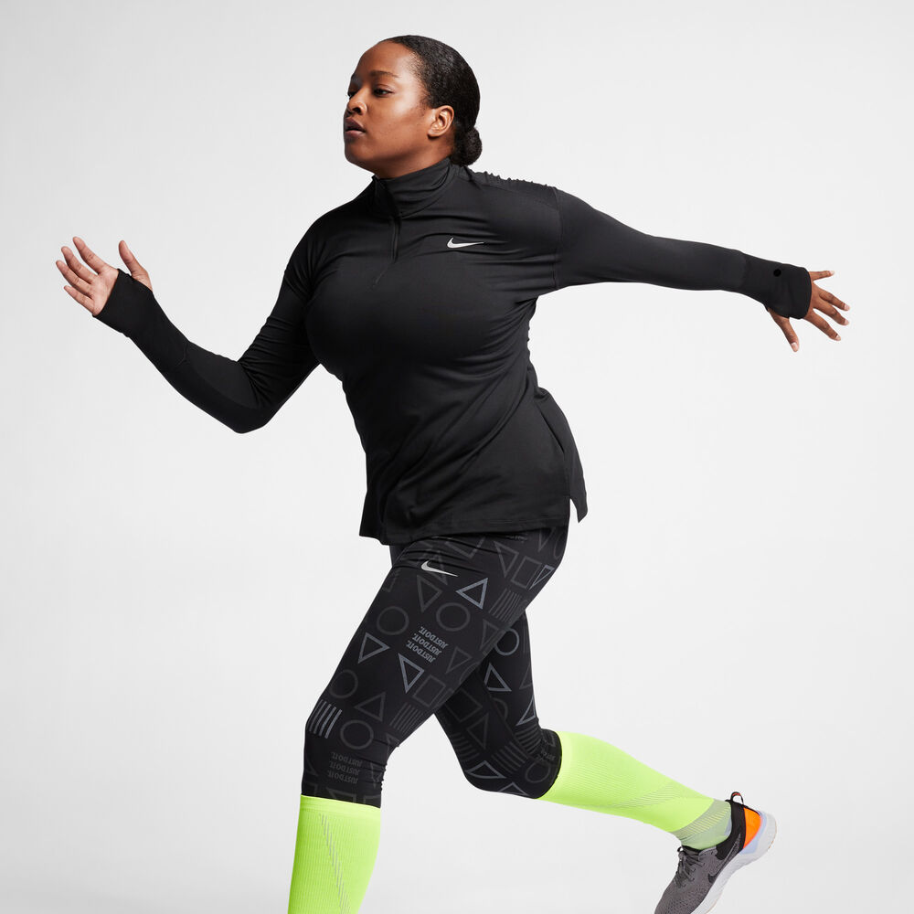 Nike Element Løbetrøje (plus Size) Damer Hættetrøjer & Sweatshirts Sort 2x
